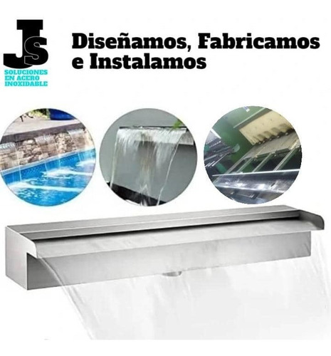 Cascada Acero Inox Para Muro Llorón, Fuentes, Jacuzzi, 50cms