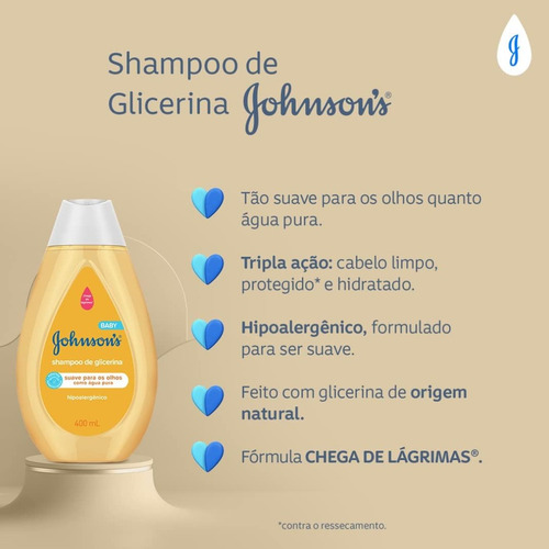 Kit Shampoo Johnson Baby De Glicerina Neutro 200ml E 400ml