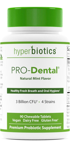 Hyperbiotics Pro-dental 3 Billion Cfu 4 Strains 90 Tabletas Sabor Sin Sabor