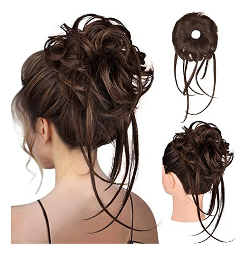 Messy Bun Hair Piece, Hoojih Súper Largo Tusled Updo Dljdi