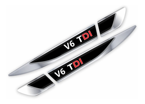 Imagem 3 de 3 de Par Emblemas Paralama Porta Volkswagen Amarok V6 Tdi Res28