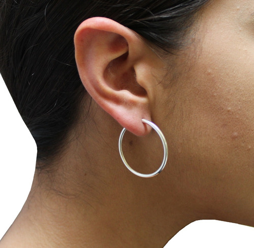 Imagen 5 de 10 de Arracada De Plata 925 De 3cm Mujer Agálea Joyería
