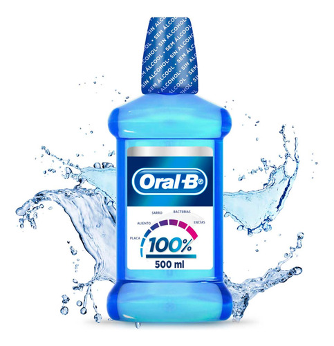 Enjuague Bucal Oral-b 100% De Tu Boca Cuidada 500 Ml