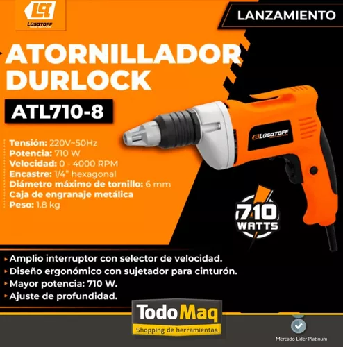 seta De tormenta Especificado Atornillador Lusqtoff Durlock 710 Watts Tope De Profundidad