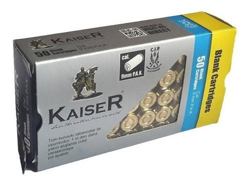 Fogueo Arma Cal. 9mm Pistola Municion Kaiser X50uni. Caza 