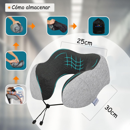 Almohada Cuello Especial Para Viajes Cojin Viscoelastico