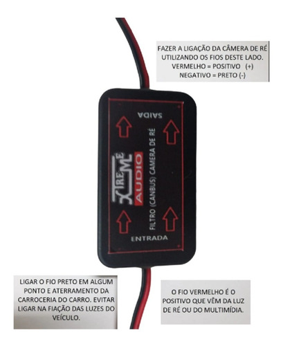 Filtro Rele Para Camera De Re Carro Com Rede Can Som Carro