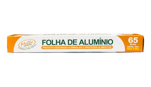 Rolo Papel Aluminio Mello 45cm X 65m