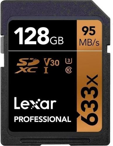 Tarjeta Memoria Sd Lexar 128 Gb 633 X 95 Mb/s 4 K Clase 10