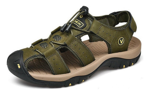 Sandalias De Playa De Cuero Para Hombre