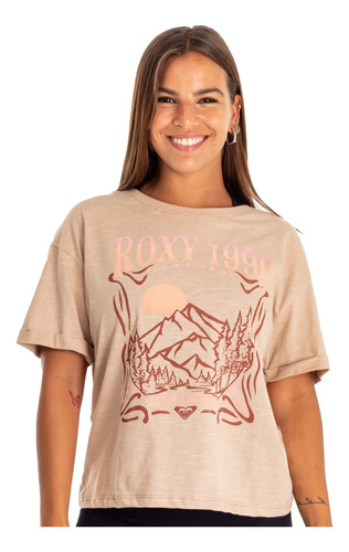 Remera Manga Corta Roxy Altitude Flamè Mujer