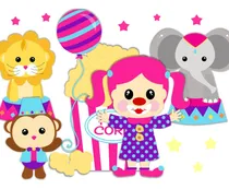 Comprar Kit Imprimible Payasitos Circo Nena Cotillon Candy Bar Y Mas
