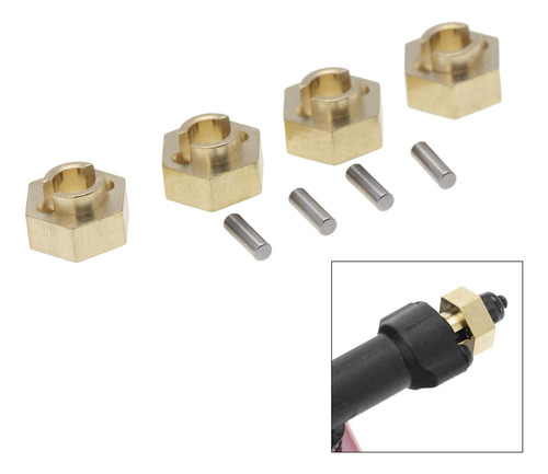 Adaptadores De Cubo Hexagonal De Rueda De Latón De 4 Piezas