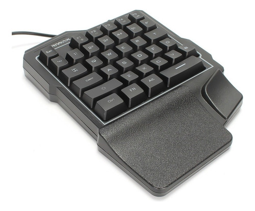 Teclado Led Semi Mecanico Gamer Uma Mão Pc Celular Jogos Cor de teclado Preto Idioma Português Brasil