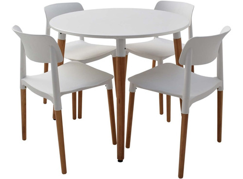 Combo Comedor Eames Mesa Y 4 Sillas Retro Milan 