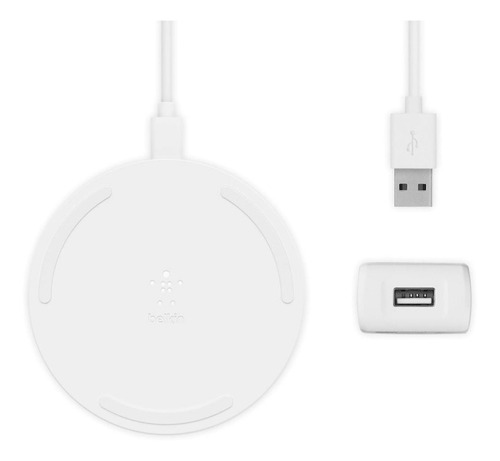 Imagen 1 de 6 de Cargador Inalambrico Belkin 10w + Cargador Pared + Cable