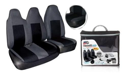 Set Funda Cubre Asiento Para Furgón 3 Asientos Tela 