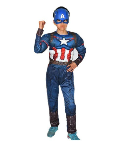 Disfraz Capitán América Incluye Máscara Y Antifaz