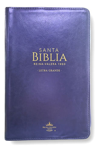 Biblia Reina Valera 1960 Letra Grande Cierre Morado Metalico