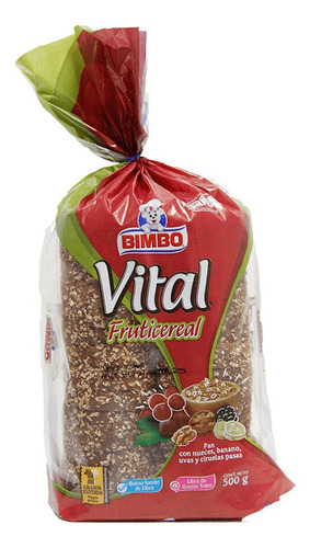 Imagen 1 de 1 de Pan Bimbo Vital Fruticerea 500g - Unidad a $9550