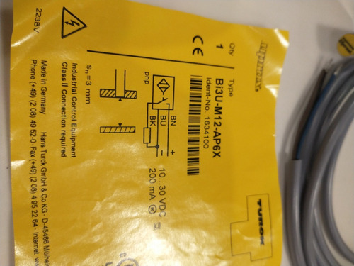 Sensor Inductivo Turck Bi3u-m12-ap6x