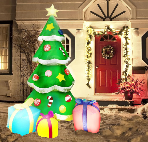 2.1m Bolsa Inflable Para Regalo Con Forma Árbol De Navidad