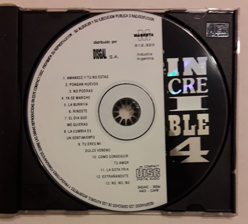 Varios Cd Increible 4 (sin Carátulas) 1994  