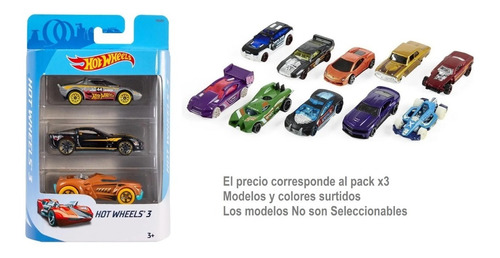 Juguetes Autos Hot Wheels Pack X3 Original Mattel Babymovil