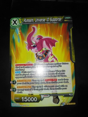 Rumsshi, Universe 10 Supporter Carta Dragon Ball Tcg