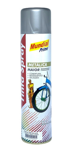 Tinta Spray Prata Metalico 400ml Mundial Prime - Unidade