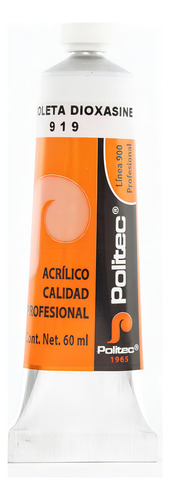 Pintura Acrílica Profesional Línea 900 Politec 60ml Color Violeta Dioxasine No 919
