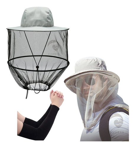 Sombrero Apicultor Malla Velo Anti Mosquitos Anti Enjambre