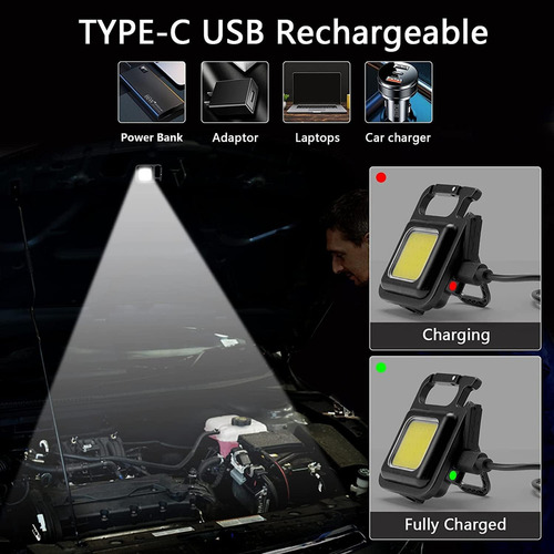 Mini Linterna Led Recargable, 2 Paquetes, Portátil