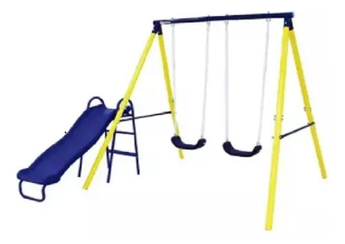 Set Exterior Para Niños De 2 Columpios Trapecio Resbaladi Em