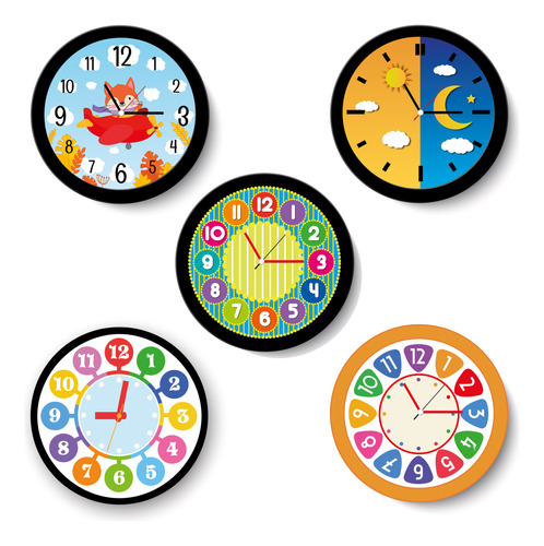 Reloj De Pared Infantil Decorativo Unisex Cuarzo Análogo