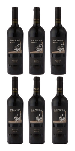 Vino Tinto Malandra Merlot Roble 750ml Pack X6