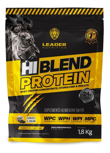 Whey Protein Hi-blend Protein 1.8kg Leader Nutrition Sabor Cookies and cream