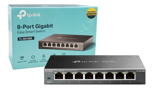 Switch Tp-link 8 Portas 10/100/1000 - Tl-sg108e Easy Smart