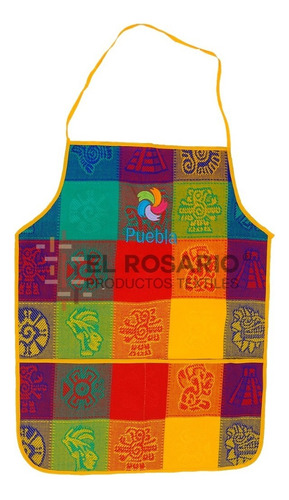 Mandil Artesanal Mexicano - Bordado Personalizado (24 Pack) Color Parían Diseño De La Tela Prehispanica