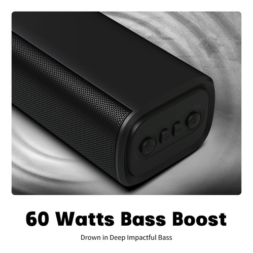 Barra De Som Rythflo 40cm Bluetooth 60w Bass Boost Com Luzes