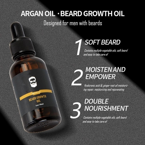 3×aceite Para Barba 5 Ml Para Hacer Crecer La Barba Más Gru