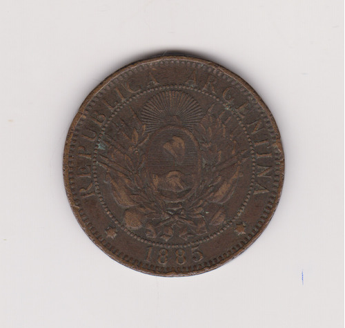 Moneda Argentina 2 Ctvs Año 1885 Muy Bueno -