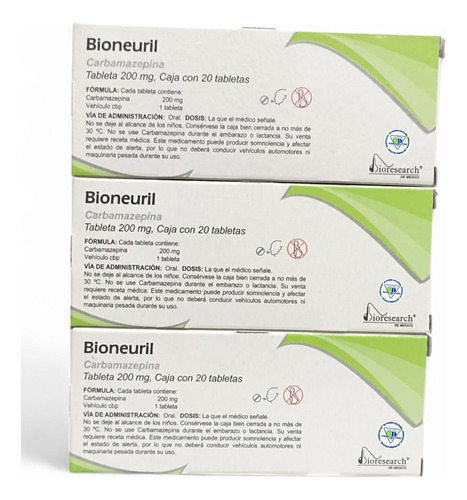3 Bioneuril Carbamazepina 200 Mg C/20 Tabletas Bioresearch