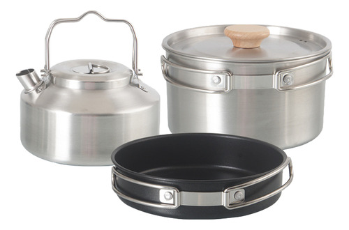 Set De Utensilios De Cocina Y Hervidor Plegable Con Ollas De