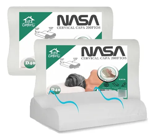 Melhor travesseiro para dor no pescoço Nasa ortopédico cervical D40 Lar Conforto