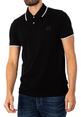 Playera Polo Armani Exchange Original Casual Negro Ax Logo 1