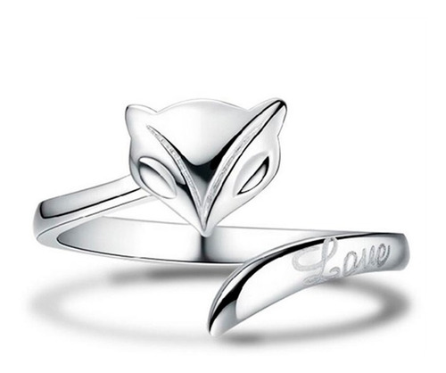 Anillo De Zorro Love Ajustable Plata 925 Mujer, Parejas Lb