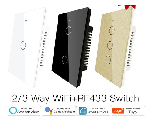 Imagen 1 de 5 de Interruptor De Pared Tuya Smart Wifi Simple 1ch Alexa Google