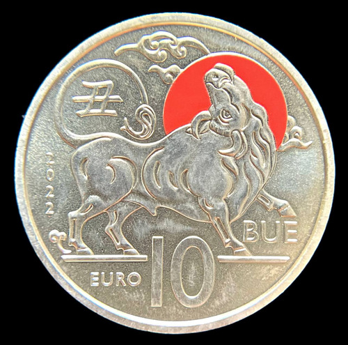 San Marino,  20 Euro, 2022. Horoscopo Chino: Buey. Unc