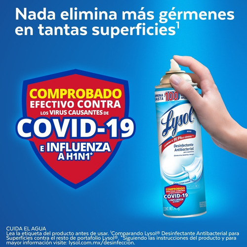 Imagen 4 de 7 de Lysol Aerosol Desinfectante, Crisp Linen, 475g